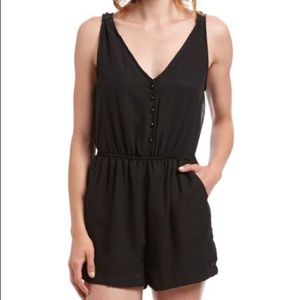 Black button down romper